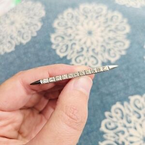 Vintage Art Deco Style Silver Rhinestone Hair Pin